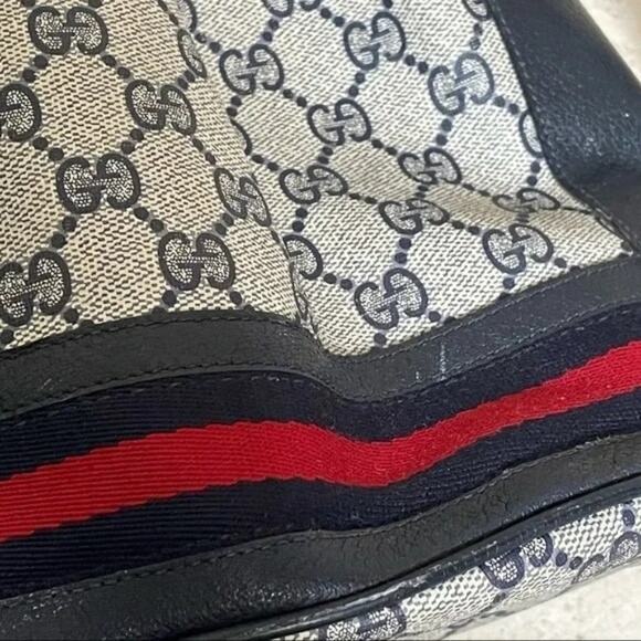 Gucci Supreme Vintage Monogram Bucket Bag Navy - Picture 10 of 12